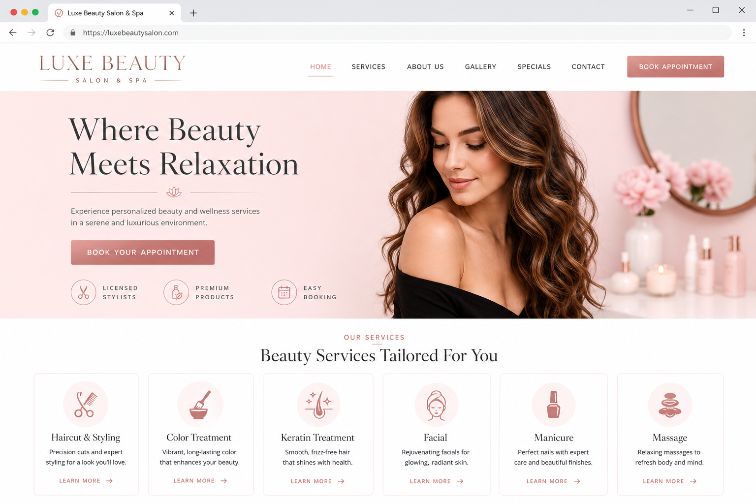 Style & Beauty website template preview
