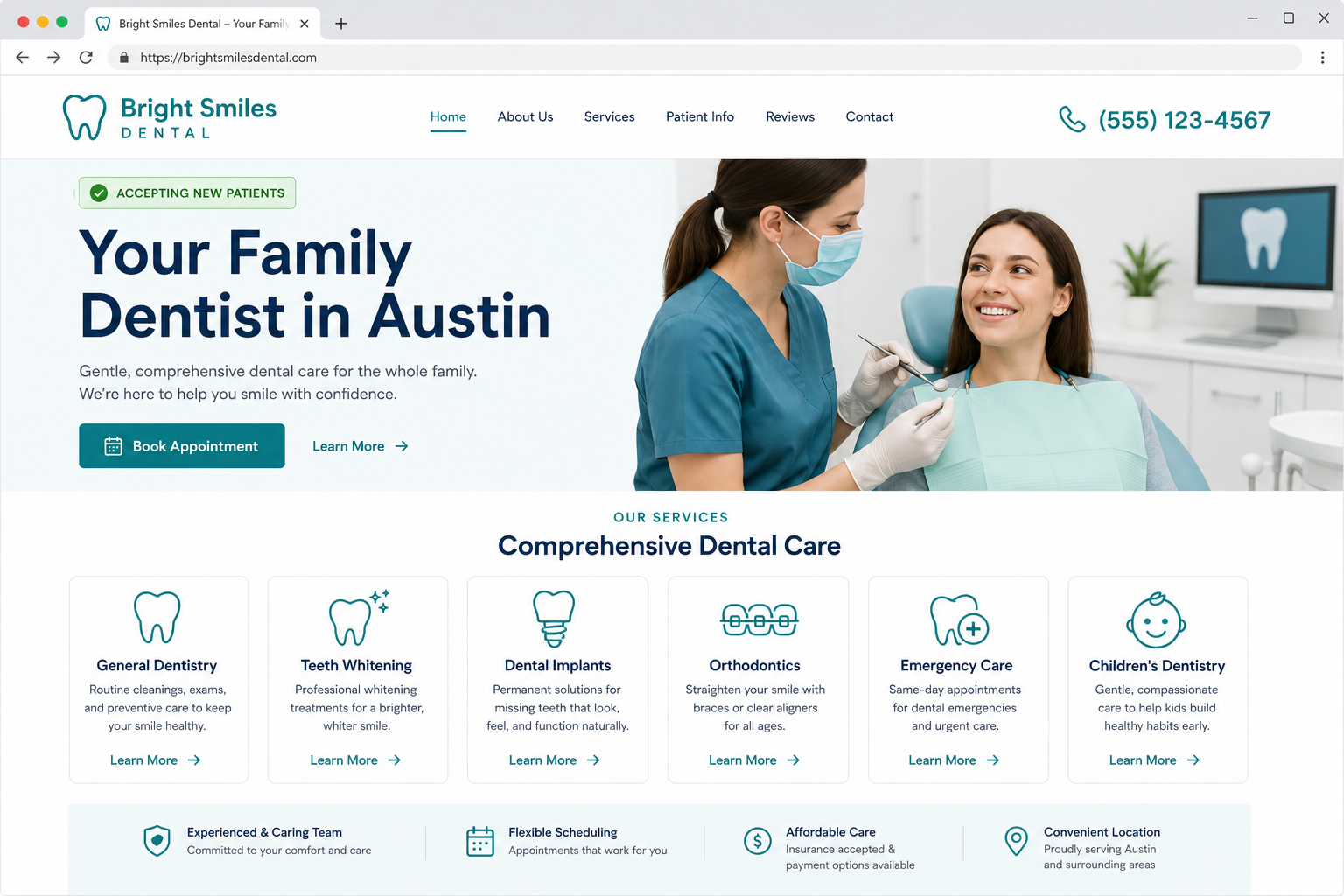 Care & Clinics website template preview