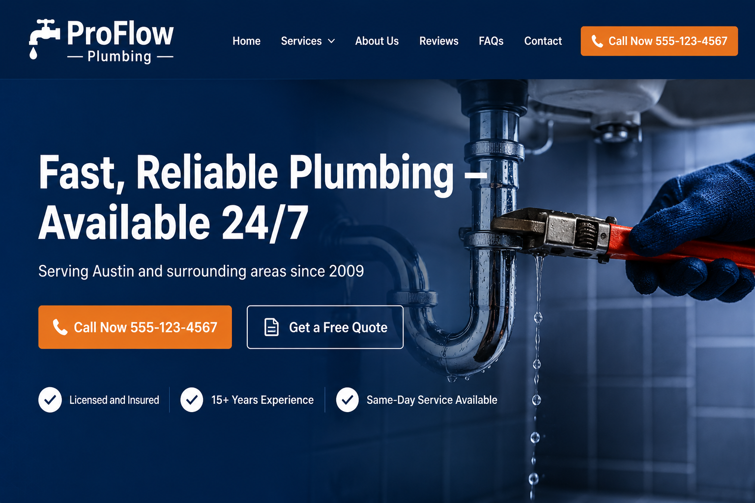 Home Services website template preview